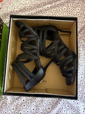 Michael Antonio Black Strappy Stiletto Heels